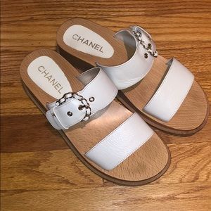 Chanel CC Buckle Accented Slides